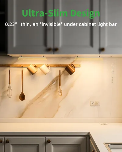 Miniatura 2 de Enchufe de iluminación para debajo del gabinete, luces regulables para debajo del mostrador para cocina, 2 piezas de 12 pulgadas, luz LED USB blanco