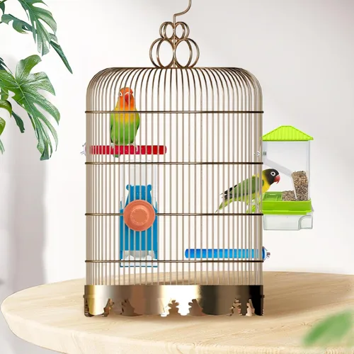 Miniatura 3 de Hamiledyi - Set de comederos sin ensuciar para pájaros con dispensador de agua, contenedor de semillas para periquitos, comedero automático