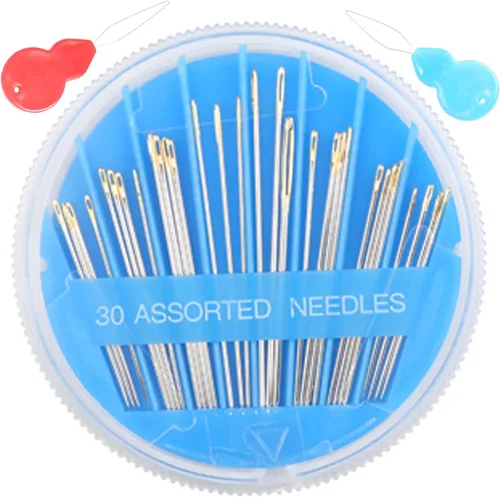 Miniatura 14 de Eketirry Agujas de coser a mano de alta calidad, 30 agujas surtidas para reparación de costura, 6 tamaños diferentes de agujas de coser con 2