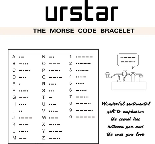 Miniatura 5 de Pulseras con código morse, regalos para hombres, cuentas de metal plomizo en pulseras de cuero para hombres, regalos inspiradores para hombres