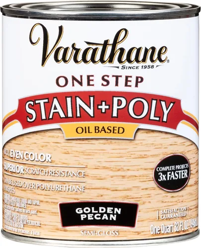 Varathane 225243H Tinte de un paso a base de aceite + Poli, cuarto de galón, Nuez Americana Dorada