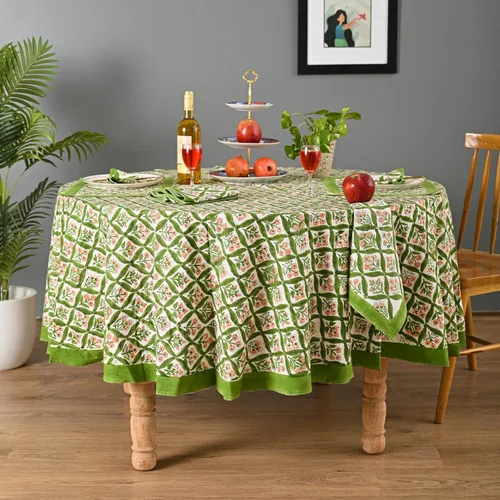 Miniatura 23 de Funda de mesa impresa a mano con diseño exquisito, tela de algodón premium, perfecta para comedor y decoración, mantel de mesa