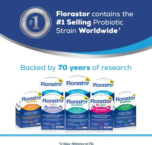 Miniatura 8 de Florastor Probióticos para la Salud Digestiva e Inmunológica, 20 Cápsulas, Probióticos para Mujeres y Hombres, 1 Probiótico en Todo el Mundo