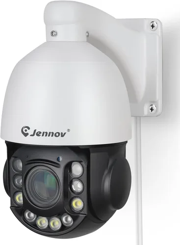 Jennov Cámara IP PoE de 6MP para exteriores con panorámica e inclinación y zoom óptico 20X, cámara de seguridad PTZ domo de 360 grados con visión