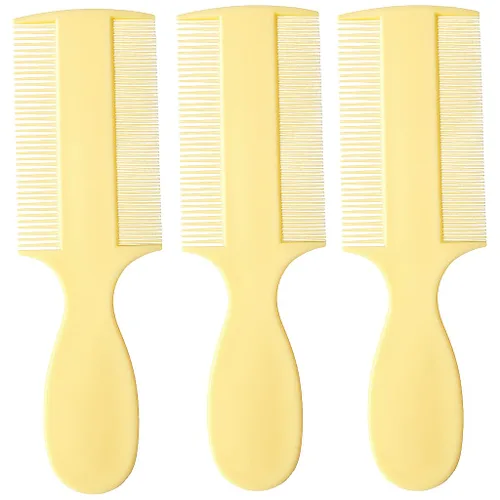Miniatura 6 de Vakly Peine de dientes finos (paquete de 3) – Peine de bebé de doble cara con asa, peine extrafino para piojos y caspa para cuna, recién nacidos