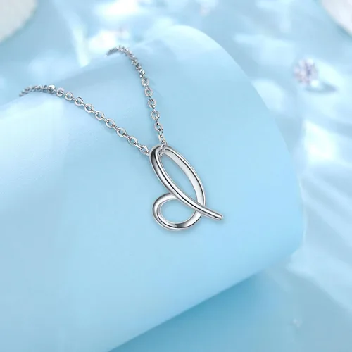 Miniatura 43 de EUDORA Collares de plata esterlina con inicial para mujer, regalos clásicos de 26 letras sin cuello para niñas, hermana, madre hija, cadena de 18