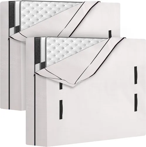 Miniatura 7 de HOMESURE Bolsas de colchón para mudanza y almacenamiento con 8 asas, funda de colchón para mudanza, resistente, cierre de cremallera fuerte