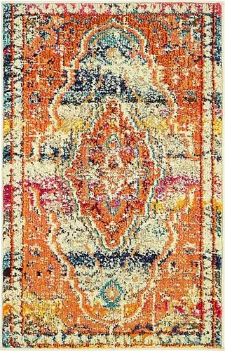 Miniatura 11 de Unique Loom Vita Collection - Alfombra vintage tribal sudoccidental sobreteñida (2 pies x 6 pies 7 pulgadas, para pasillo, turquesa/amarillo)