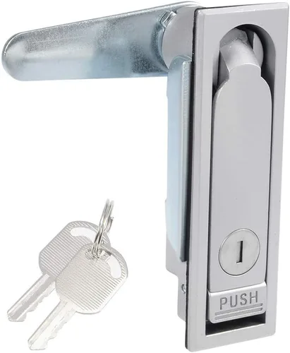 uxcell Cerradura eléctrica para puerta de armario, apta para panel de 0.12 pulgadas (0.118 in) de grosor, tipo de empuje con llaves, 713