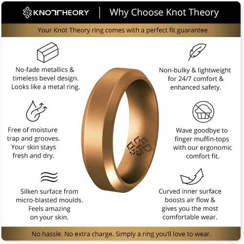 Miniatura 36 de Knot Theory - Anillo de boda de silicón para hombres y mujeres Anillos de goma finos de calidad superior con gran estilo, comodidad; son ideales
