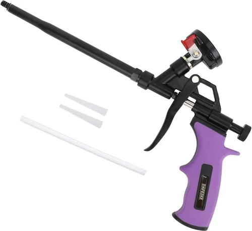 Miniatura 9 de Pistola de espuma en aerosol, pistola de espuma expandible, pistola dispensadora de espuma profesional de teflón, menos limpiador, rociador de Negro