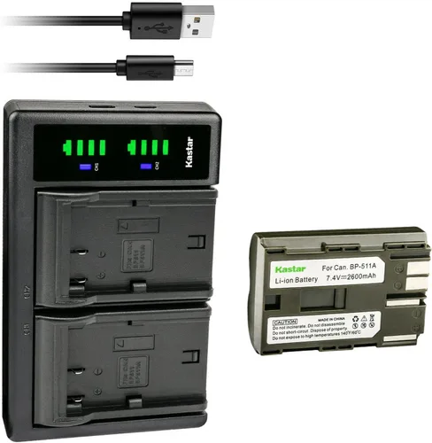 Miniatura 8 de Kastar Cargador de batería USB LTD2 - Reemplazo para Canon BP-511A, BP-512A, BP-522, CB-5L, CG-580, BG-E2N