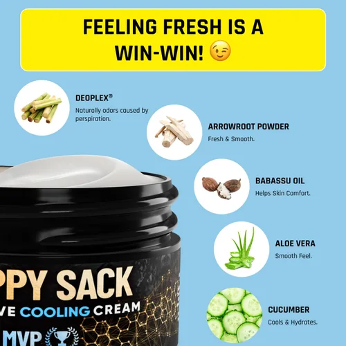 Miniatura 3 de Derm Dude Happy Sack Ball - Desodorante y crema cómoda para hombres, defensa del sudor antirozaduras, control de olores, desodorante e higiene sin