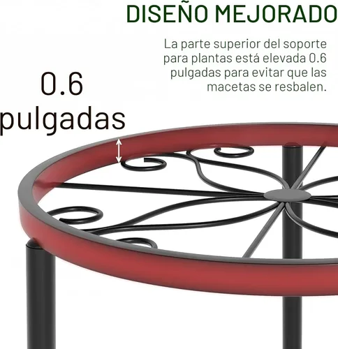 Miniatura 3 de Linpla Paquete de 5 soportes de metal decentes para plantas, soportes para macetas resistentes para múltiples plantas, estante para macetas