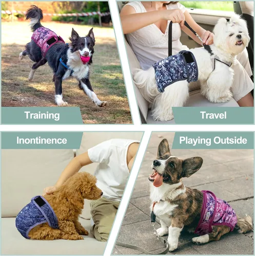 Miniatura 61 de Pañales lavables para perros, para hembras caninas, reutilizables, para periodo de celo, altamente absorbentes, para incontinencia, con broches