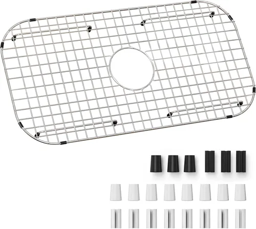 Miniatura 11 de Rejilla de fregadero de acero inoxidable y protectores para la parte inferior del fregadero de cocina, protector de fregadero de 24 x 12 pulgadas
