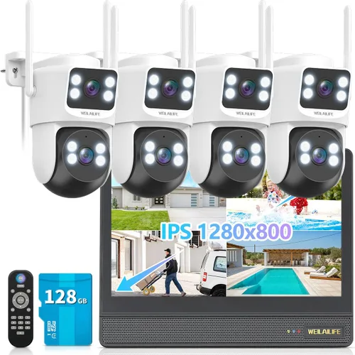 Miniatura 14 de Sistema de seguridad todo en uno: cámaras de seguridad PTZ de 4 MP inalámbricas para exteriores, sistema de cámara de seguridad WiFi para el hogar