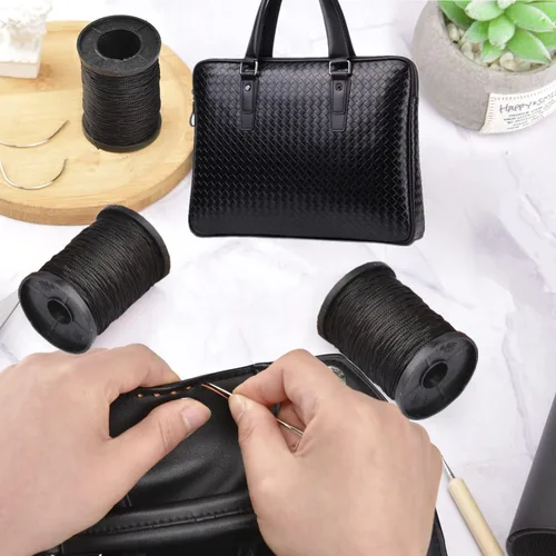 Miniatura 3 de Topus Kit de hilo de coser extra fuerte para reparación de tapicería y agujas de mano resistentes para el hogar, incluye 7 estilos de agujas