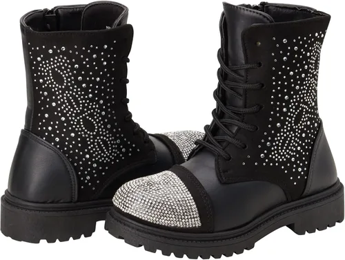 Miniatura 3 de bebe Botas de invierno para niñas Botas de combate resistentes al agua con diamantes de imitación (11-4)