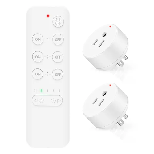 Miniatura 36 de NineLeaf Interruptor de salida remoto inalámbrico, interruptor de lámpara remoto, interruptor decorativo de enchufe de luz de encendido y apagado