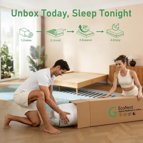Miniatura 6 de Full XL Mattress 12 Inch, Hybrid Mattress in a Box, Cooling Gel Memory Foam, 7-Zone Pocketed Coils, Meiudm Firm Mattresses for Back Pain Relief