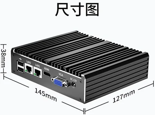 Miniatura 8 de Mini PC sin ventilador, PC industrial, mini computadora de doble núcleo N2840, 4K HD+VGA, 2Gigabit Ethernet, USB, Mini PC de escritorio 2 RS232 COM