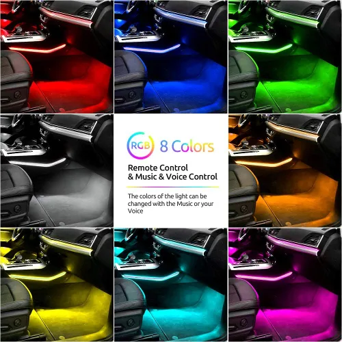 Miniatura 2 de Luces LED para interior de coche, tiras decorativas, atmósfera, ambiente, kits de iluminación