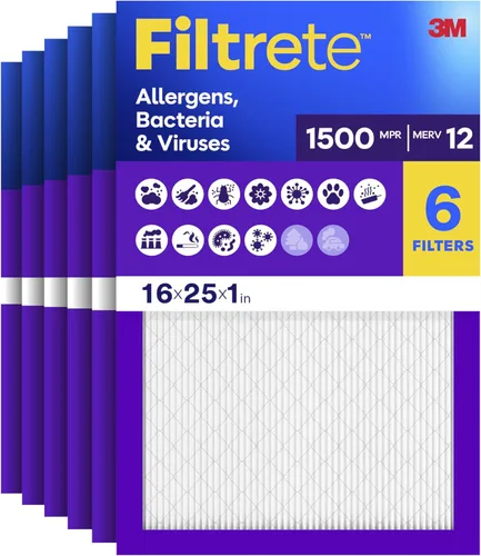 Miniatura 15 de Filtrete Filtro de aire para horno de CA de 17.5x23.5x1, MERV 12, MPR 1500, CERTIFICADO amigable para asma y alergias, filtro de limpieza de aire