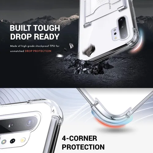 Miniatura 4 de Shields Up Funda para Samsung Galaxy Note 10 Plus, funda minimalista con tarjetero [3 tarjetas] y soporte de anillo, [protección contra caídas]