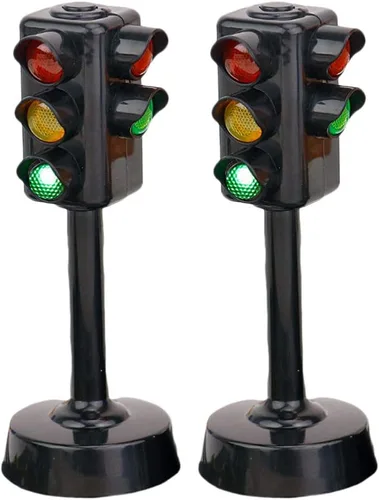 NUOBESTY Juguete de semáforo para niños, modelo de luz de tráfico, juguetes de educación temprana para niños pequeños, paquete de 2 (tamaño