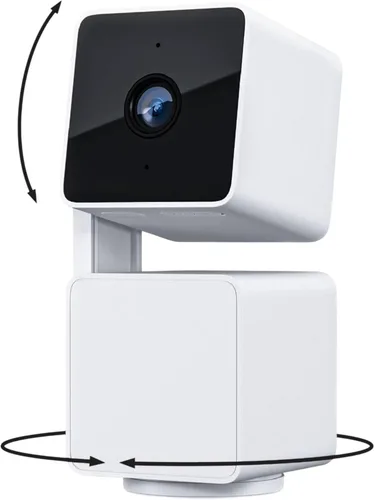WYZE Cam Pan v3, Cámara de seguridad Wi-Fi para el hogar inteligente con visión nocturna a color, panorámica/inclinación/zoom, 1080p, Blanco