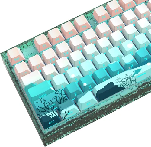 Miniatura 11 de JSJT Teclas PBT 136 Teclas Perfil Cherry Juego de Teclas Temáticas de Chang'e y Conejo Teclas de Estilo Antiguo Azul Zang Teclas Personalizadas