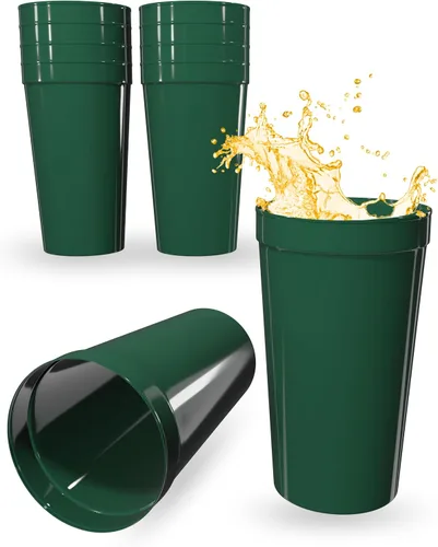 Miniatura 85 de PartyPrints Paquete de 100 vasos de plástico en blanco reutilizables de 10 a 12 onzas, vasos de estadio a granel, sin BPA, aptos para lavavajillas
