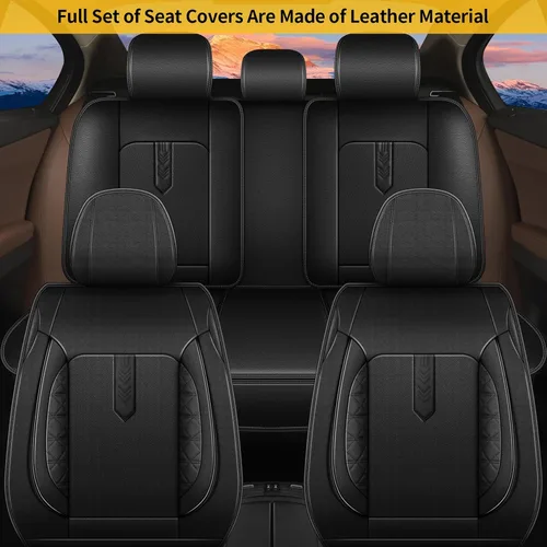 Miniatura 8 de AOMSAZTO Fundas de asiento de automóvil para Mazda CX-5 2013-2026, juego completo de fundas de asiento de automóvil de cuero, protector de asiento