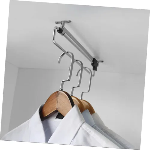 Miniatura 9 de Percha de ropa de almacenamiento telescópico Armario Rack portátil Armario Plancha de plástico ligero