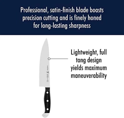Miniatura 5 de HENCKELS - Cuchillo de chef de 8 pulgadas afilado como una navaja, diseñado en Alemania informado por más de 100 años de maestría, color negro