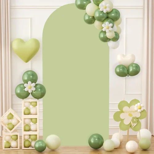 Miniatura 7 de Cubierta de arco verde de 6 pies, cubierta de fondo de arco de boda, cubierta de arco de globo, paneles de arco ajustados, cubierta de telón