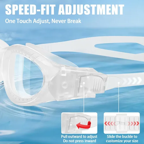 Miniatura 8 de Gafas de natación para adultos, transparentes, sin fugas, antiniebla, UV, gafas de natación de visión amplia para hombres y mujeres