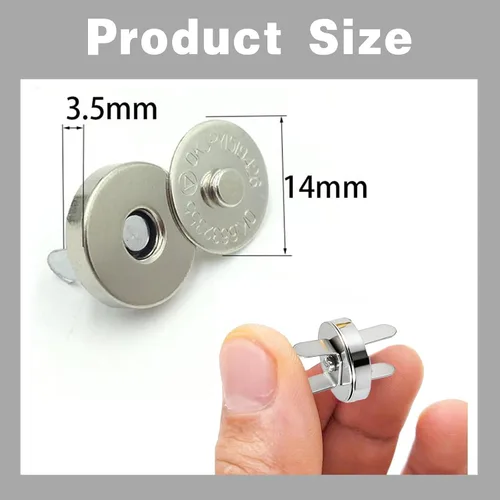 Miniatura 3 de 100 juegos de botones de cierre magnético, perfectos para bolsas y prendas, 14mm