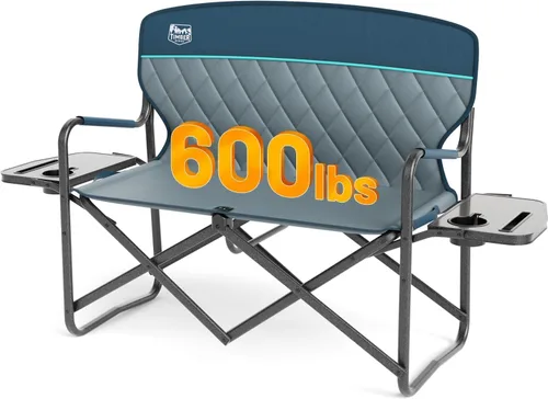 Miniatura 10 de Timber Ridge Silla de Director de Camping de Aluminio con Bolsillo de Mesa Lateral, Silla Plegable Portátil, Silla de Jardín Resistente para Viaje