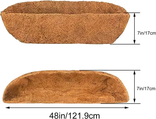 Miniatura 5 de Coco Liners para cajas de ventana, revestimiento de fibra de coco, (48 pulgadas) de revestimiento de coco para maceteros, revestimientos de coco