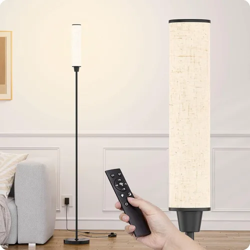 Nukanu Lámpara de pie con control remoto, lámparas de pie para sala de estar/dormitorio/oficina; colores ajustables sin escalones de 3000K-6000K y
