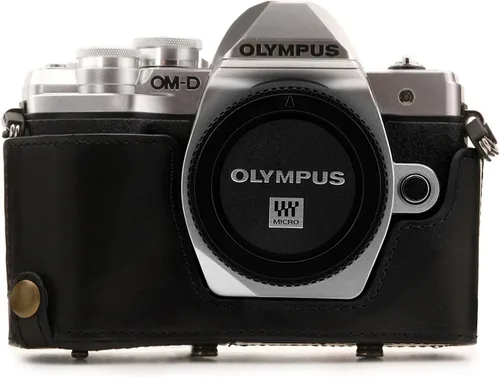 Miniatura 3 de MegaGear Olympus OM-D E-M10 Mark III (0.551-1.654 in) Ever Ready - Funda de piel para cámara y correa, con acceso a la batería, color negro, MG1345