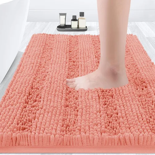 Miniatura 42 de ACCUMTEK - Juego de alfombras de baño a rayas beige de 3 piezas, ultrasuaves, antideslizantes de chenilla, alfombras de baño mullidas y absorbentes