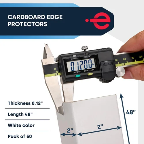 Miniatura 3 de Protectores de borde de cartón para envío - 2"A x 2"P x 48"L, servicio ligero .120 ga, protectores de esquina de palé, tableros en ángulo, blanco