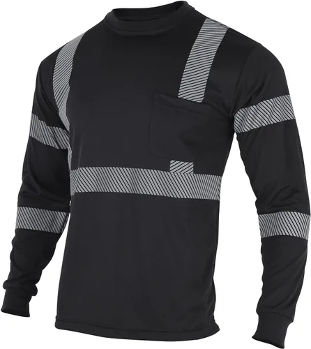 VENDACE Camisetas de seguridad reflectantes de alta visibilidad con manga larga ANSI Clase 3 Hi Vis para trabajo en construcción, camisetas para