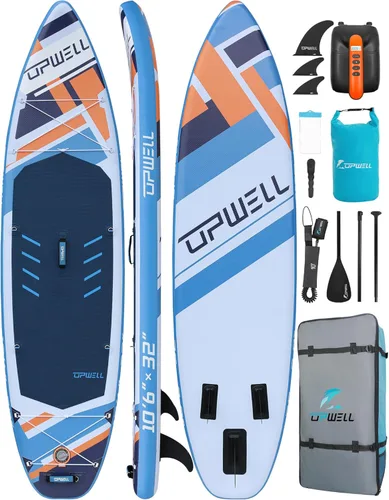 Miniatura 19 de UPWELL Tabla de Paddle Inflable de 10'6"/11'/11'6", Stand Up Paddleboard para Jóvenes y Adultos, Diseño Estable, Accesorios Premium de SUP, Mochila
