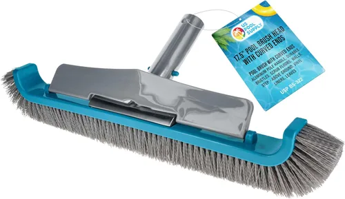 Miniatura 7 de U.S. Pool Supply Cabezal de cepillo de piscina para piscinas enterradas, cepillo de piscina de 18 pulgadas con mango de poste, cepillos de cerdas