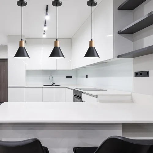 Miniatura 2 de Luces colgantes, paquete de 3 lámparas colgantes de techo de madera maciza, moderna iluminación colgante negro mate para cocina, sobre isla