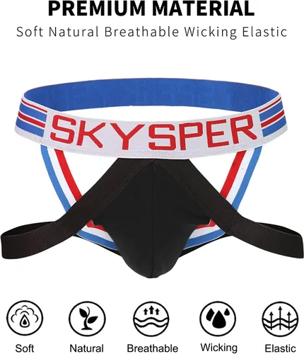 Miniatura 86 de SKYSPER Jock Strap Athletic Supporter para hombres Sexy Jockstrap Ropa interior masculina